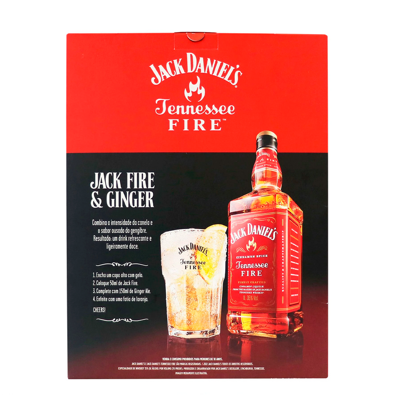 Kit Jack Daniel's Fire 1L com 1 Copo Exclusivo